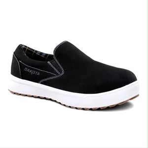 Dakota steel toe plate canvas slip on safety shoes